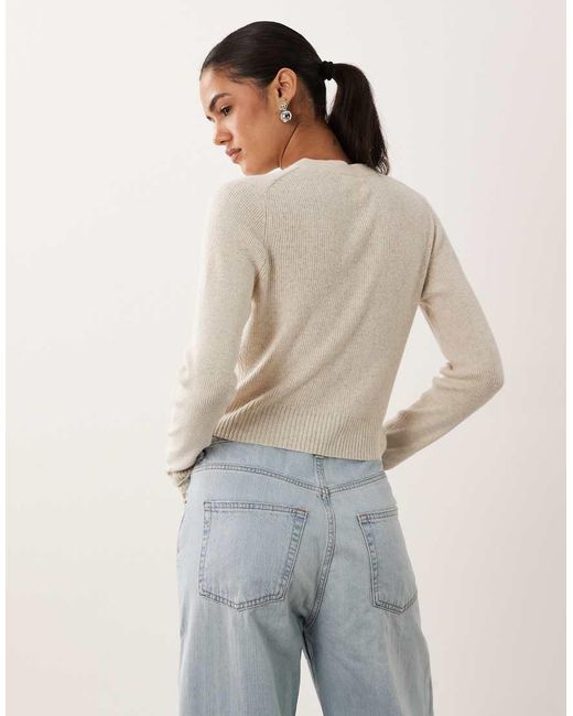 Abercrombie & Fitch Natural Knitted Micro Cardigan