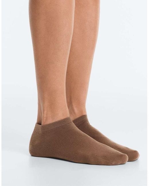 Oysho Pink 5 Pairs Of Cotton Blend Sneaker Socks