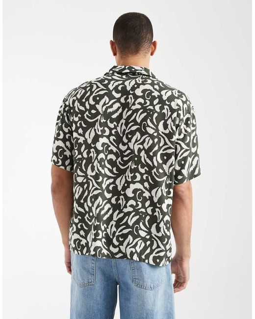 JJ Rebel White Short Sleeve Shirt With Floral Print for men