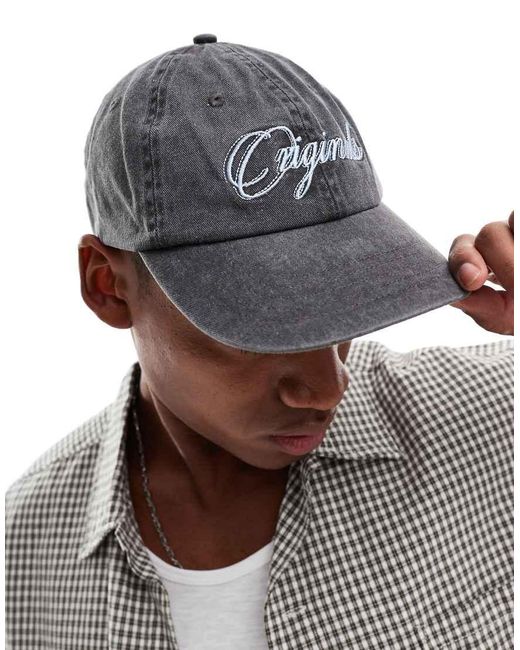 Cappellino Slavato Con Logo di Jack & Jones in Gray da Uomo