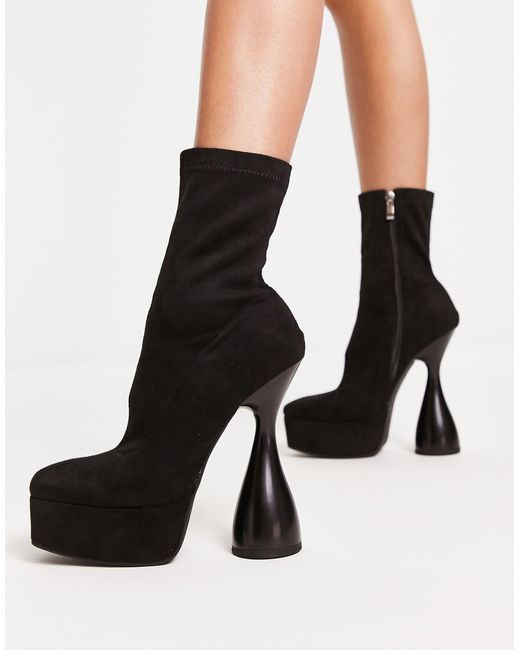 simmi london joyce heeled ankle boots in black croc