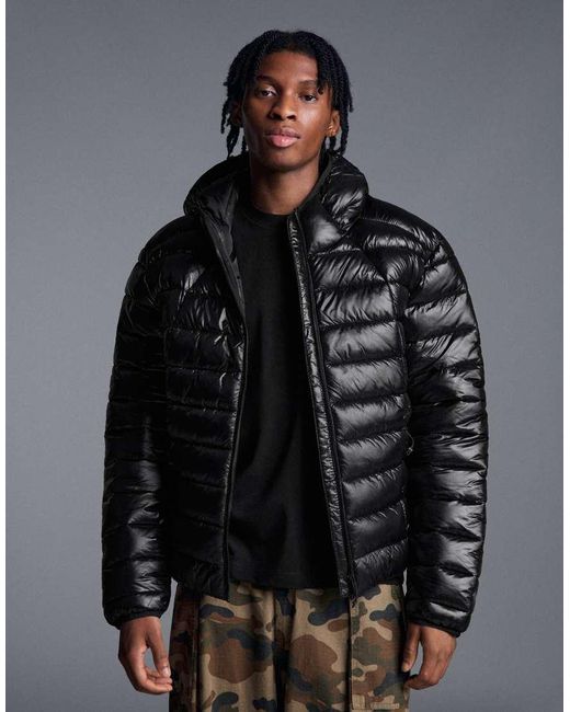Bershka Gray Ultralight Padded Jacket for men