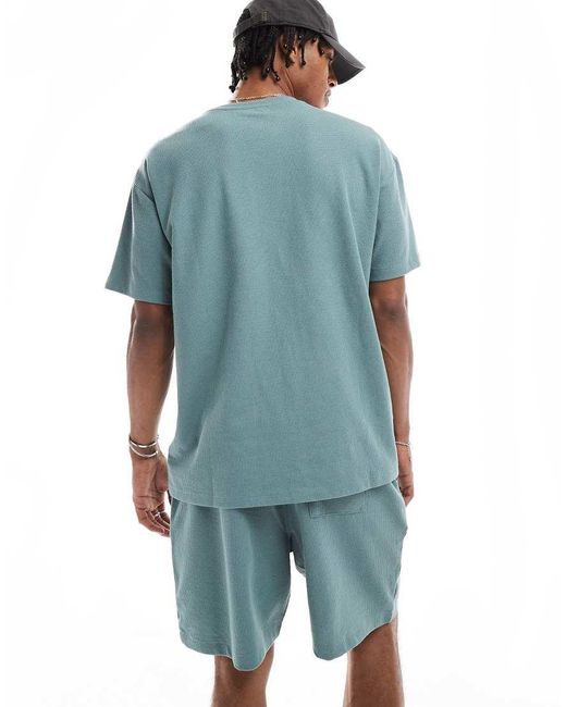 T-Shirt A Nido D'Ape di New Look in Blue da Uomo