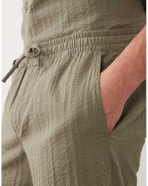 Jack & Jones Green Co-ord Textured Shorts for men