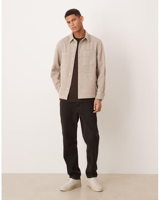 Mango Natural Wool Mix Shacket for men