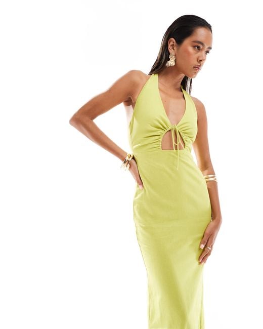 Robe bershka jaune new arrivals