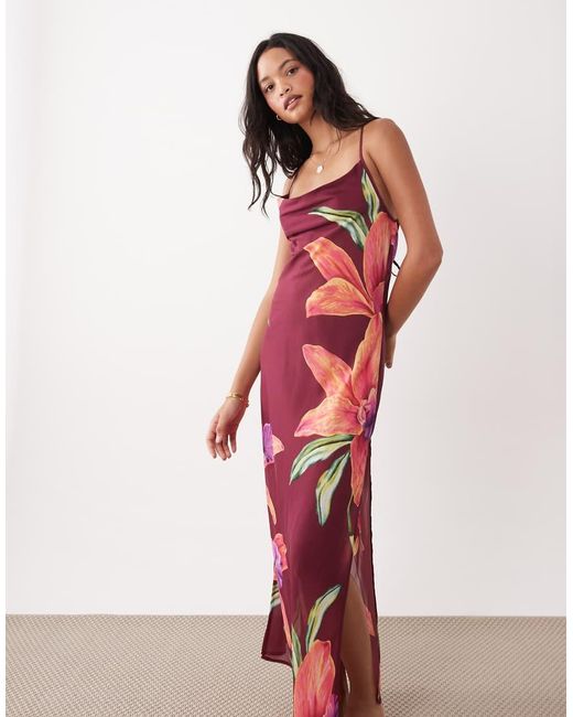 Aray Red Sheer Maxi Beach Dress