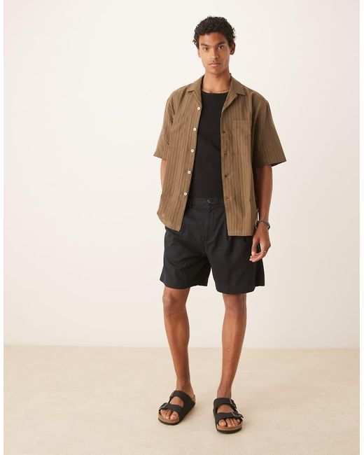 Abercrombie & Fitch Black 9" Pleated Shorts for men
