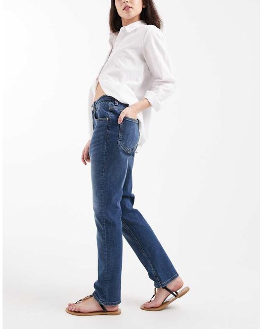 Vero Moda Blue Rosie Stretch Cropped Slim Fit Jeans