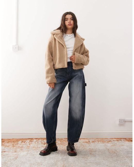 Noisy May Natural Cropped Teddy Jacket
