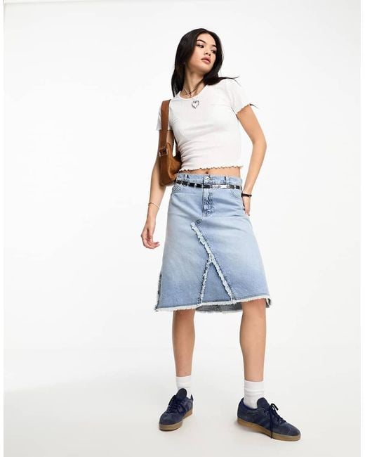 ONLY White Cropped Lettuce Edge T-Shirt