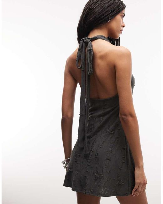 Weekday Natural Drape Halter Mini Dress