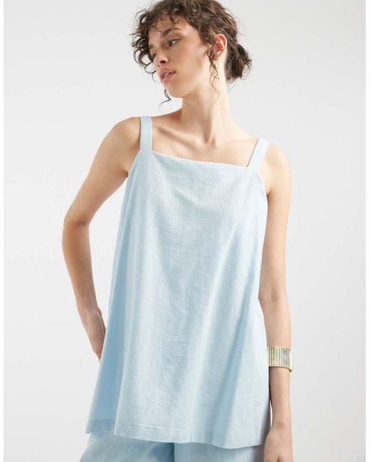 ASOS Blue Double Layer Cami Jumpsuit