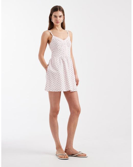 Hollister Pink Strappy Button Front Mini Dress