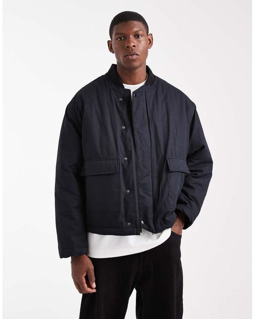 ASOS Blue Oversized Coach Jacket for men
