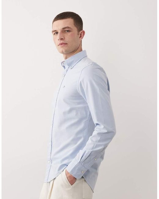 Gant Blue Icon Logo Slim Fit Oxford Shirt for men