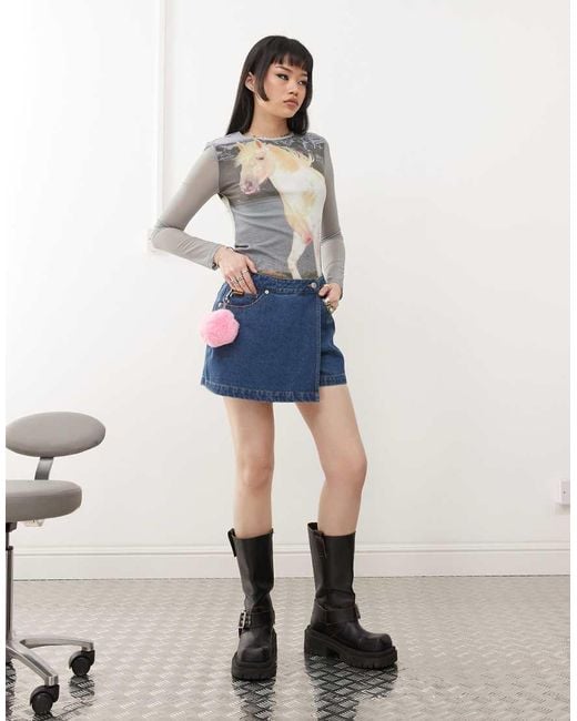 Santa Cruz Blue Logo Wrap Denim Skort