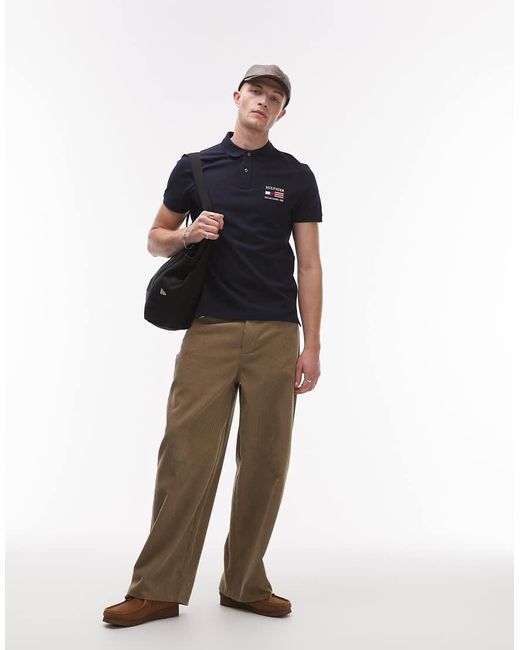 Tommy Hilfiger Polo Met Regular Pasvorm En Vlaglogo in het Blue voor heren
