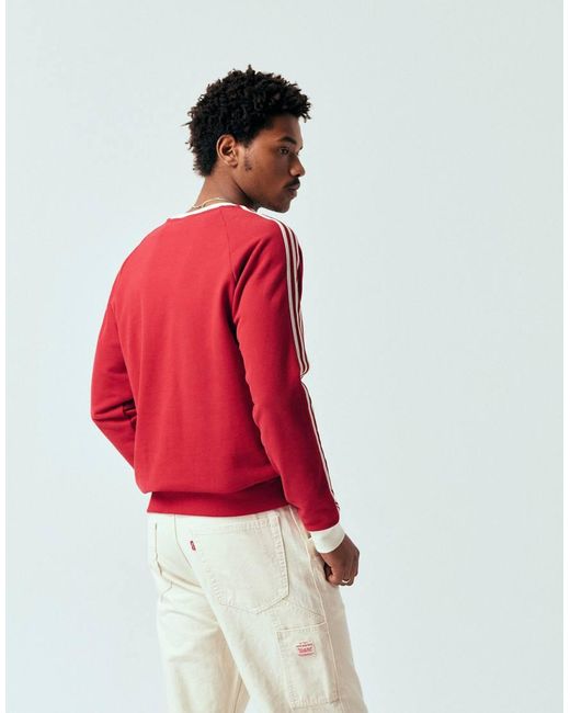 Adidas Originals Red Adidas Football Manchester United Long Sleeve Top