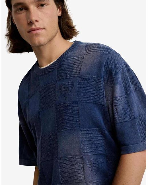 Desigual Blue Washed-Effect T-Shirt for men