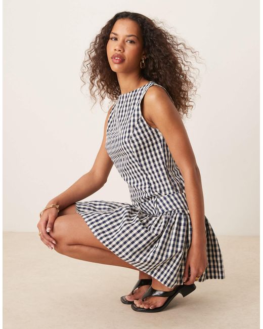 sachin and babi light blue dress Drop Waist Plaid Mini Skort Dress – Ragstock main image 0
