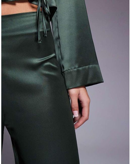 ASOS Gray Satin Co-ord Wide Leg Trouser