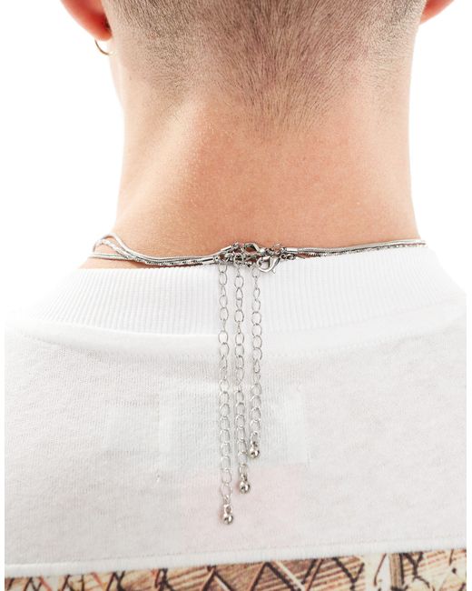 ASOS White Layered Necklace Pack for men