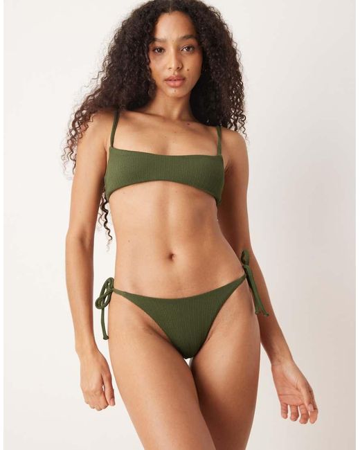 Free Society Green Tie Side Bikini Bottom