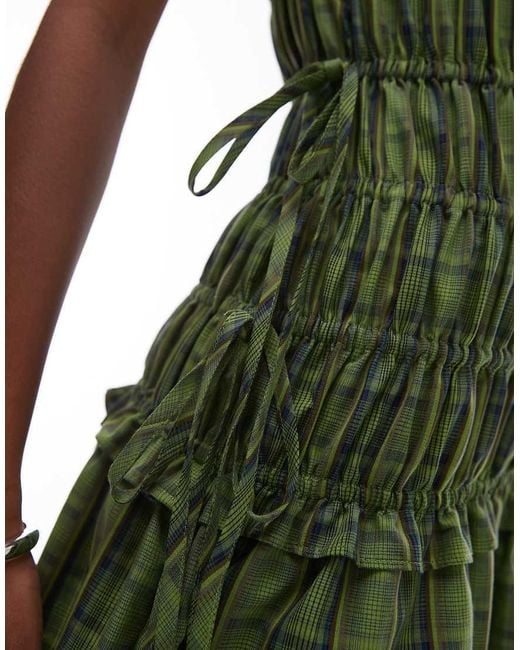 topshop green gingham dress Girls: The Anita Green Gingham Collared Dress – Shop the Mint main image 1