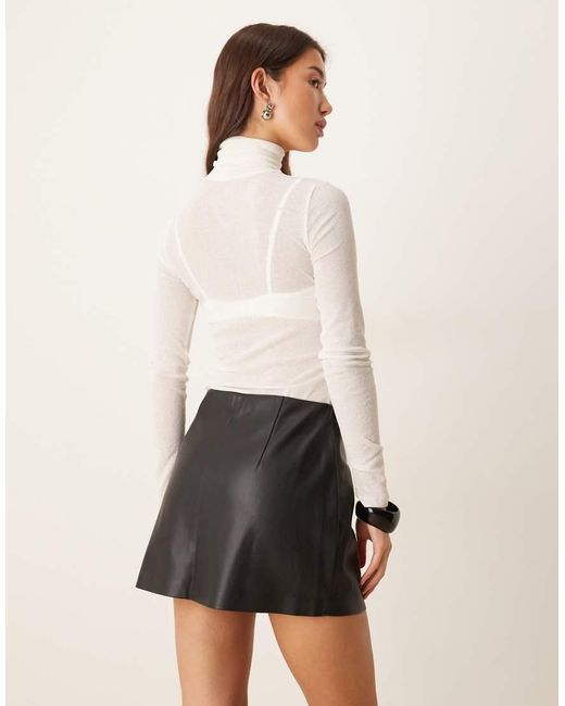 Abercrombie & Fitch Natural Curve Love Ultra High Rise Vegan Leather Mini Skirt