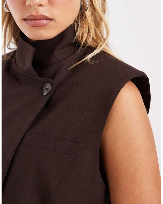 ASOS Multicolor Wrap Front Sleeveless Blazer