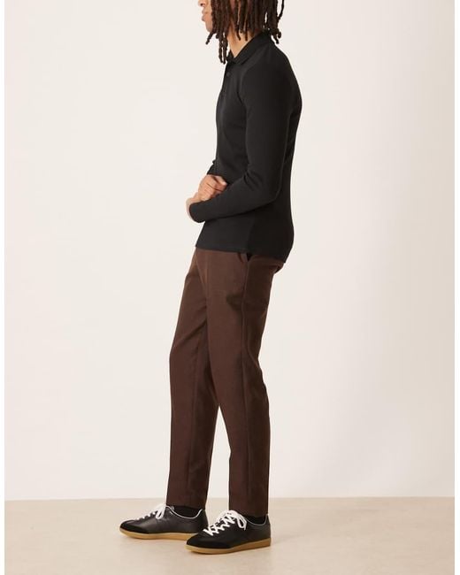 ASOS Black Tapered Wool Blend Dress Pants for men