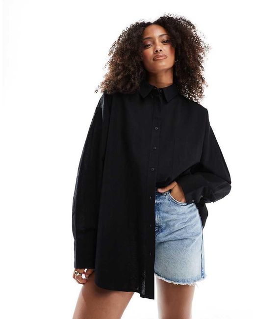 Camicia Oversize Nera di ASOS in Black