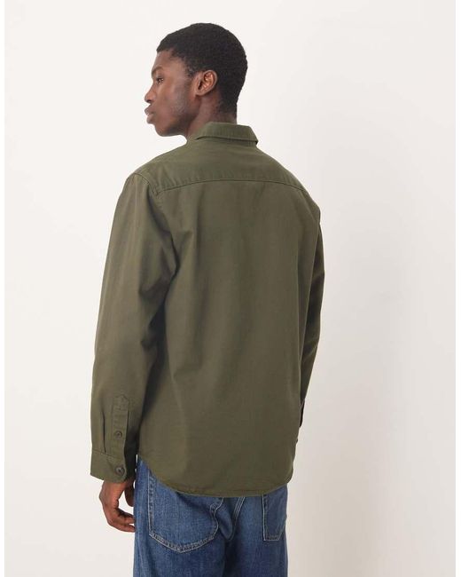 SELECTED Natural 100% Cotton Overshirt With Pockets for men