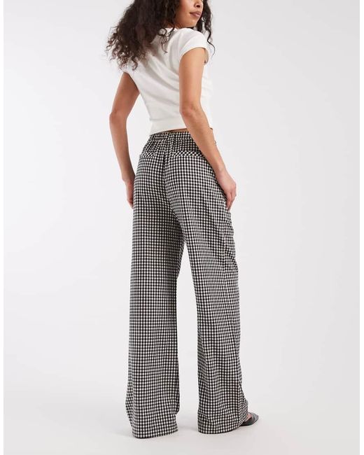 Threadbare Gray Gingham Pull On Trouser