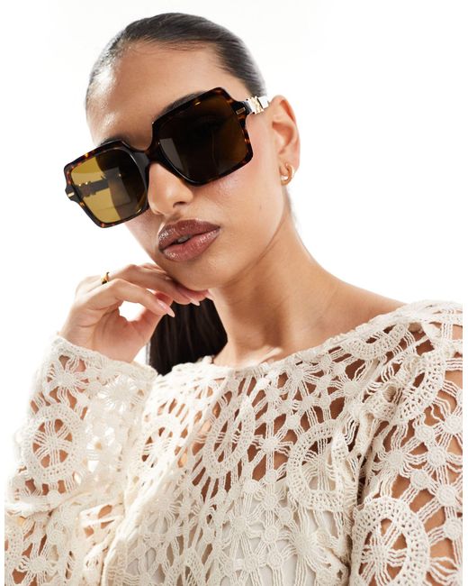 Versace Brown Oversized Square Sunglasses