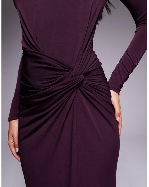 DASKA Purple Exclusive High Neck Maxi Dress