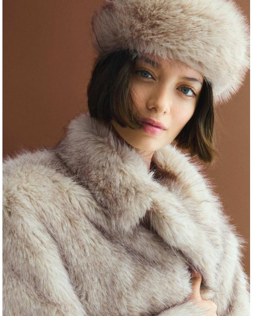 Bershka Brown – flauschige baskenmütze