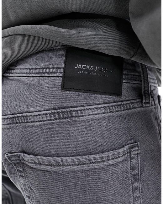 Jack & Jones Gray Mike Straight Fit Jeans for men