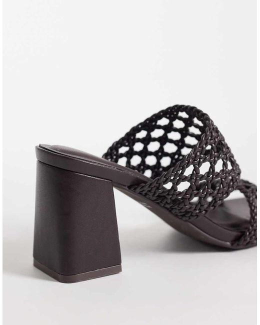 New Look Brown Woven Heeled Mule