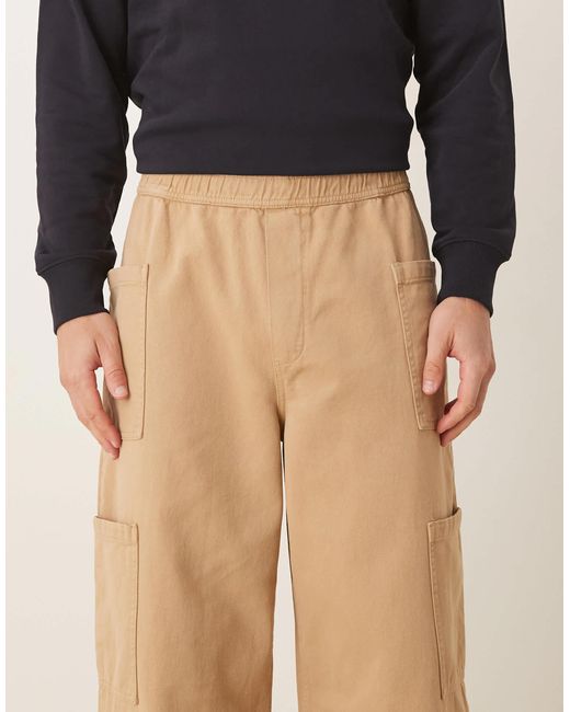 ASOS Brown Super baggy Twill Cargo Trousers for men