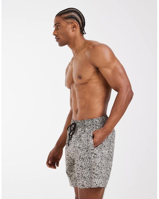 Lacoste Gray Printed Swim Shorts for men