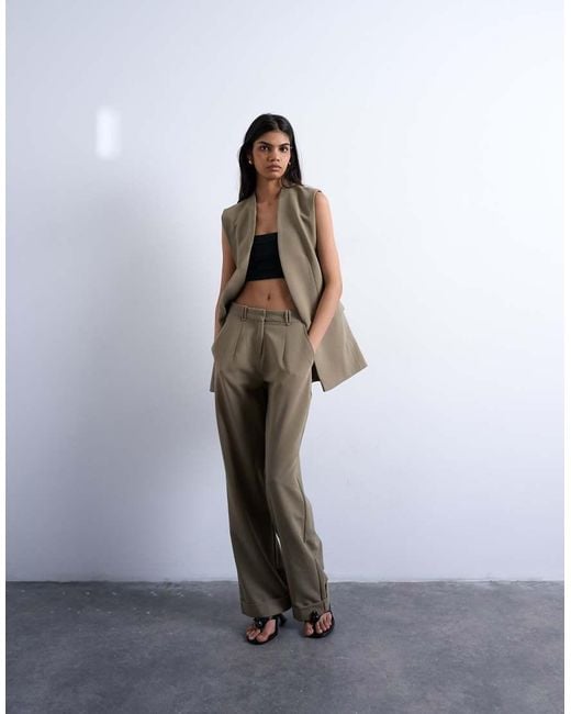 TOPSHOP Gray Throw-on Sleeveless Blazer