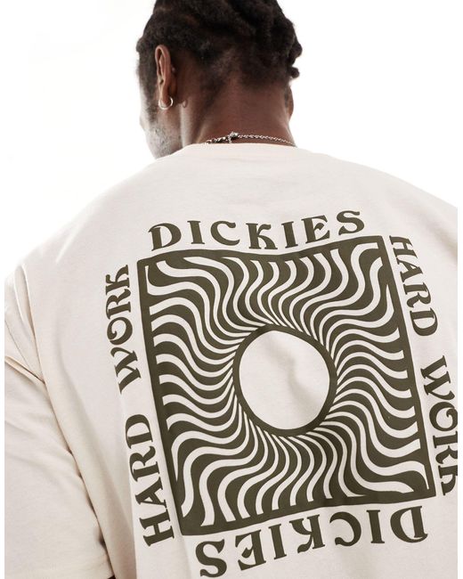 Oatfield - t-shirt a maniche corte crema con stampa sul retro di Dickies in Natural