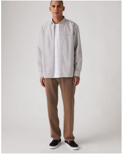 Levi's White 555 Relaxed Straight Jeans for men