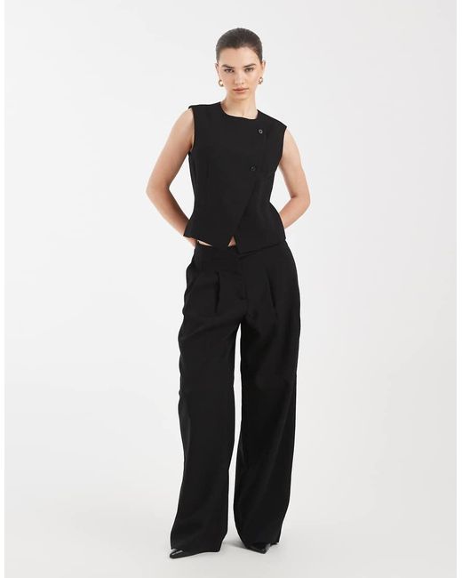 Vero Moda Black Mix & Match Asymetric Button Tailored Waistcoat