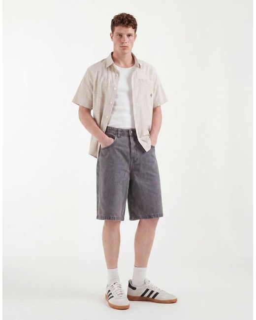 ASOS Gray Circular Design Collection Denim Jorts for men