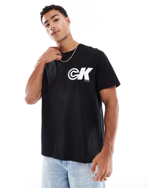 Calvin Klein Black Ck Back Print T-shirt for men