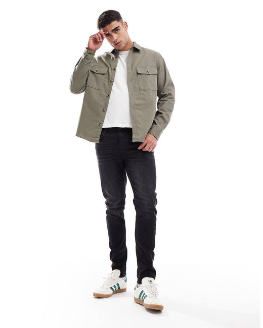 ASOS – baumwoll-hemdjacke in Green für Herren