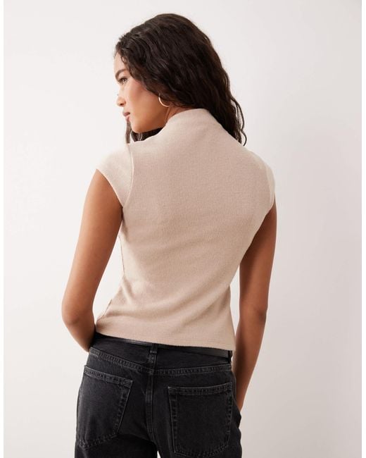 ASOS Black Supersoft Button Through High Neck Top
